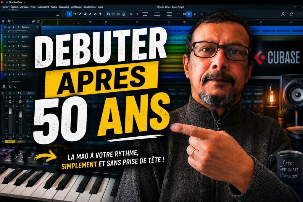 Moi montrant un écran de fender studio pro et mon clavier et une carte son (1)